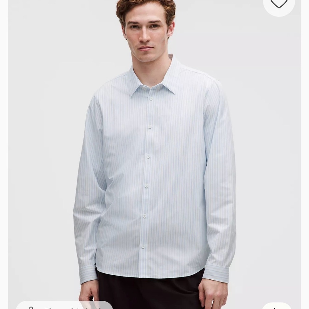 NEW lululemon athletica Men's Sky Blue Pinstripe Shirt